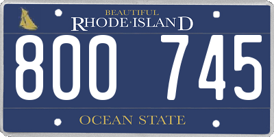 RI license plate 800745