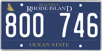 RI license plate 800746