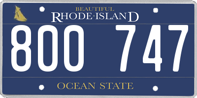 RI license plate 800747