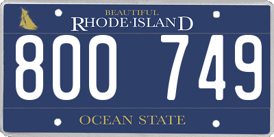 RI license plate 800749