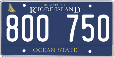 RI license plate 800750
