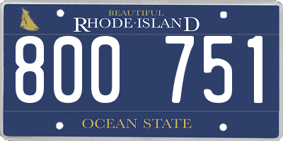RI license plate 800751