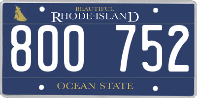RI license plate 800752