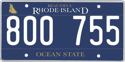RI license plate 800755