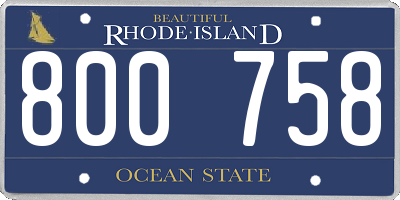 RI license plate 800758
