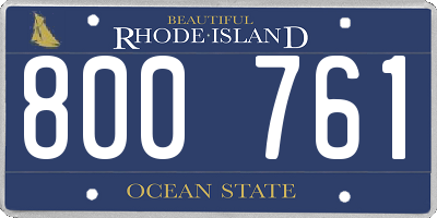 RI license plate 800761