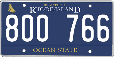 RI license plate 800766