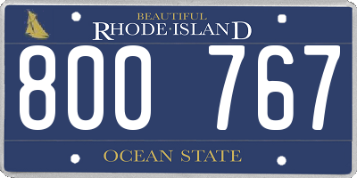 RI license plate 800767