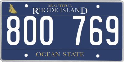 RI license plate 800769