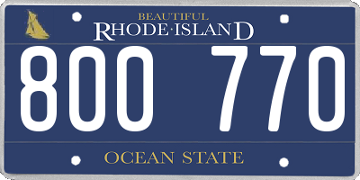 RI license plate 800770