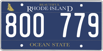 RI license plate 800779