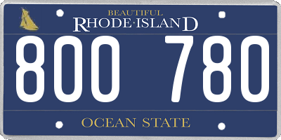 RI license plate 800780