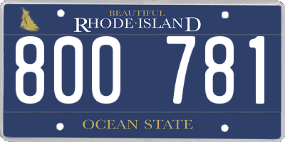 RI license plate 800781