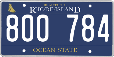 RI license plate 800784