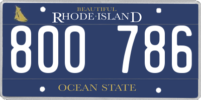RI license plate 800786
