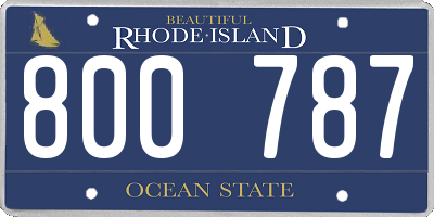 RI license plate 800787