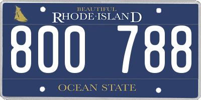 RI license plate 800788