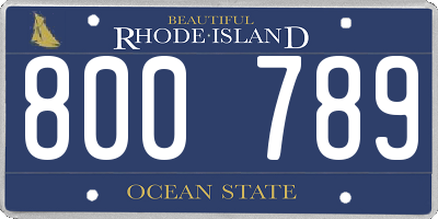 RI license plate 800789