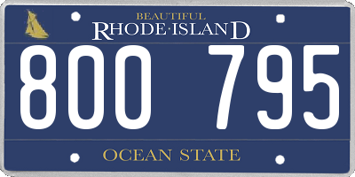 RI license plate 800795