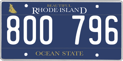 RI license plate 800796