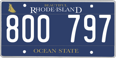 RI license plate 800797