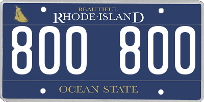 RI license plate 800800