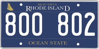 RI license plate 800802