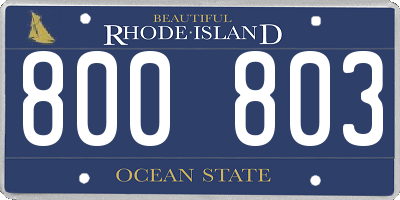 RI license plate 800803