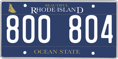 RI license plate 800804
