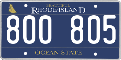 RI license plate 800805