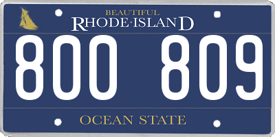 RI license plate 800809