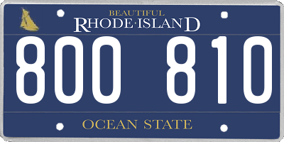 RI license plate 800810