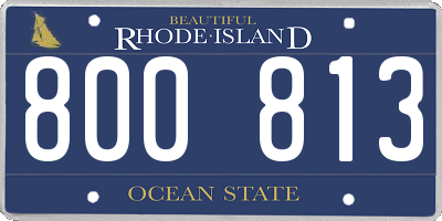 RI license plate 800813