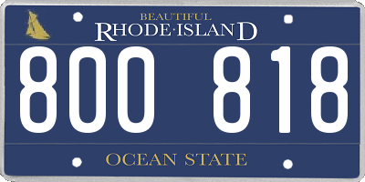 RI license plate 800818