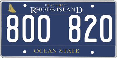 RI license plate 800820