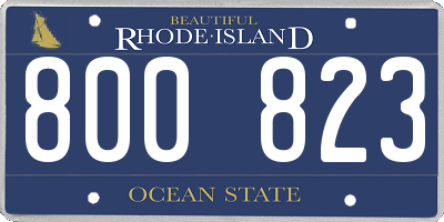 RI license plate 800823