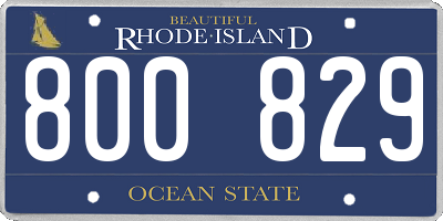 RI license plate 800829