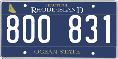 RI license plate 800831