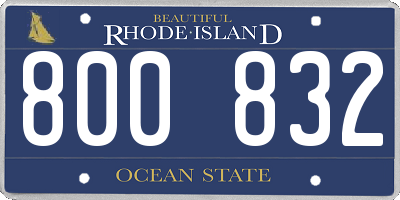 RI license plate 800832