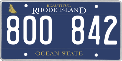 RI license plate 800842