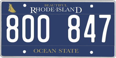 RI license plate 800847
