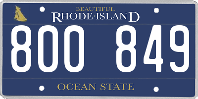 RI license plate 800849