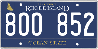 RI license plate 800852