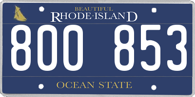 RI license plate 800853