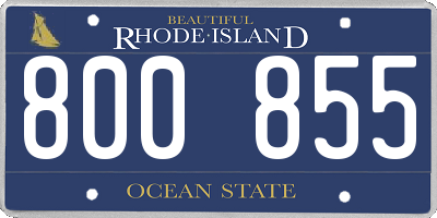 RI license plate 800855