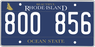 RI license plate 800856