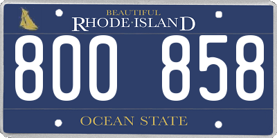 RI license plate 800858