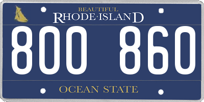 RI license plate 800860