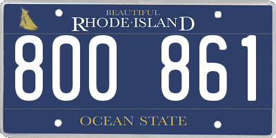 RI license plate 800861