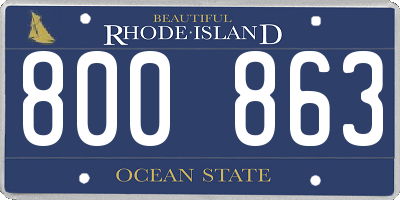RI license plate 800863